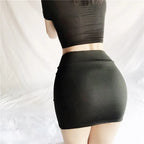 Sheer Low-Rise Mesh Mini Skirt