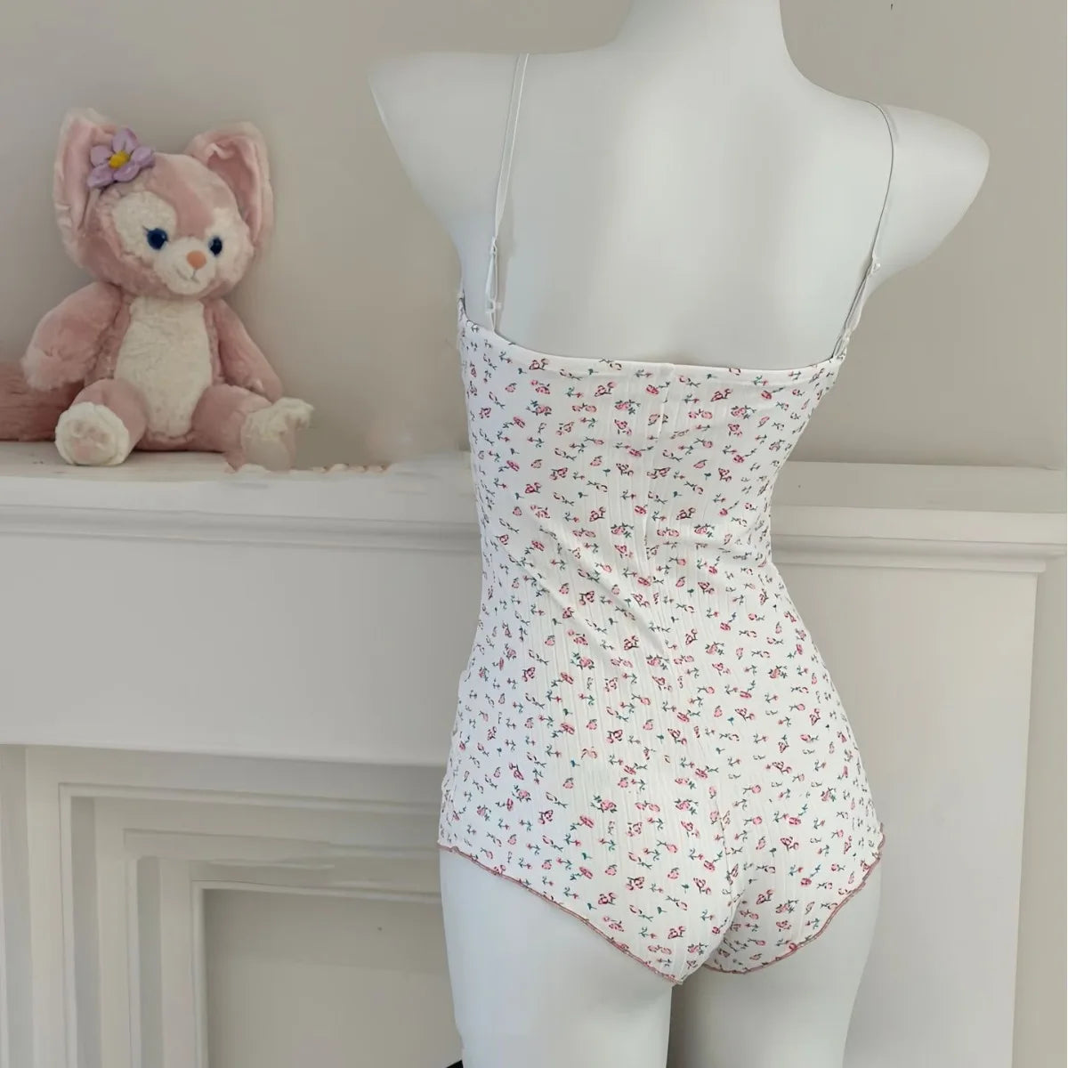 Floral Lace Trim Bodysuit Lingerie