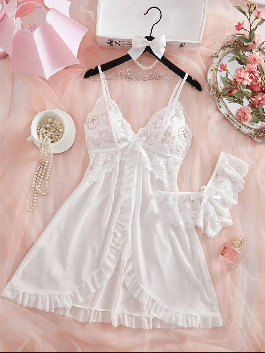 Plus Size Sheer Triangle Brief Set