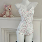 Floral Lace Trim Bodysuit Lingerie