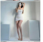 Elegant Slim White Mini Slip Dress