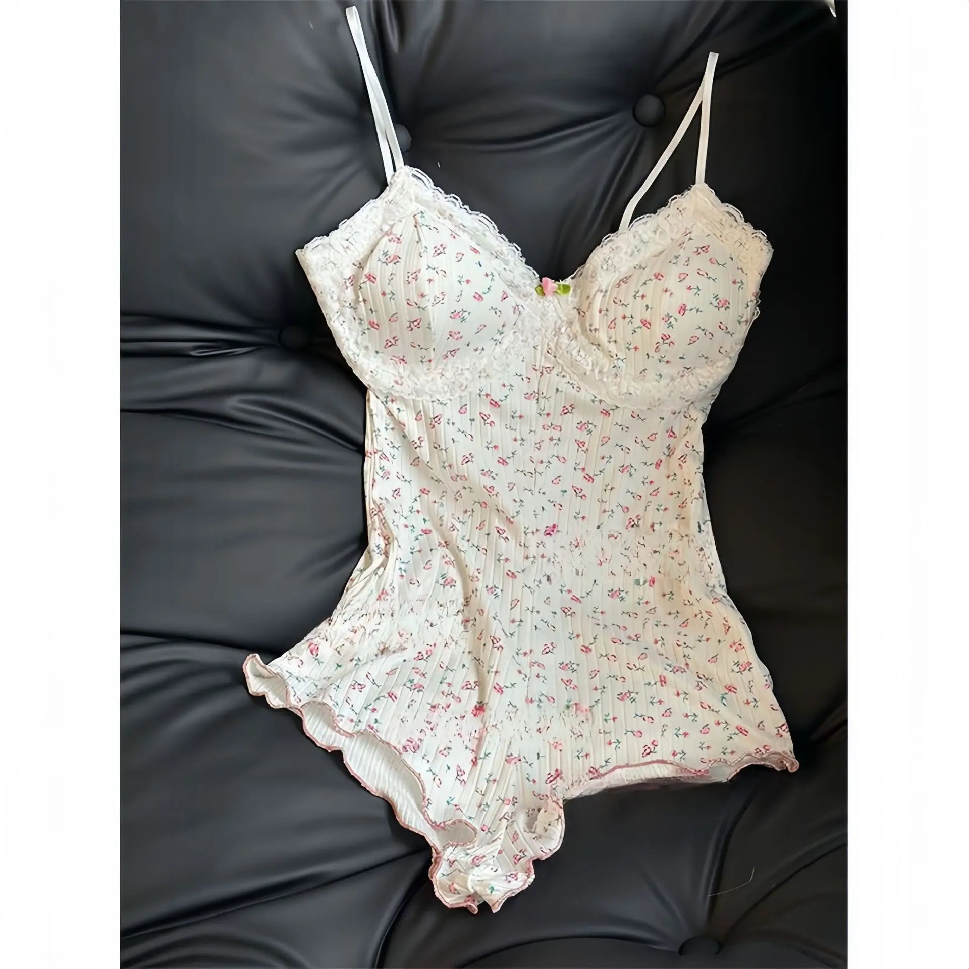 Floral Lace Trim Bodysuit Lingerie