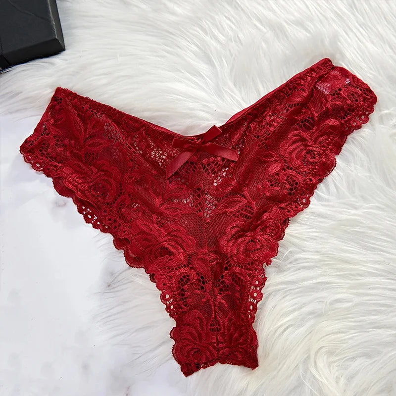 Red Lace Sheer Nightdress & Panty Set